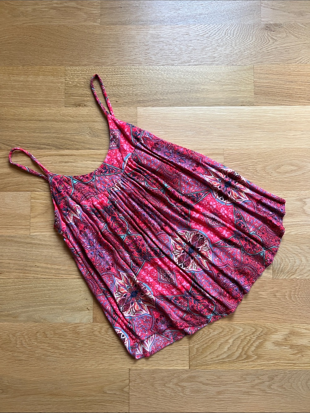 GAP Pink Red Printed Spaghetti-Strap Camisole